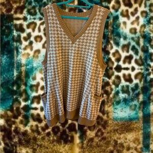 Zeagoo Houndstooth Sweater Vest Dress